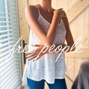 NEW FREE PEOPLE HIGH LOW WHITE SPAGHETTI TANK Small $68